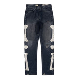Kapital Kountry S/S2019 Bone/Skeleton Embroidery Distressed Denim